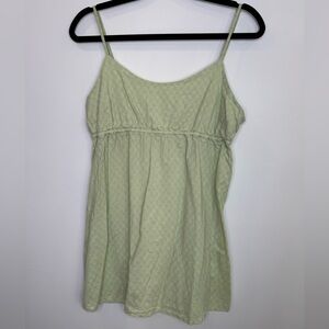 Livom pistachio Light Green Sleeveless Top tie back size large